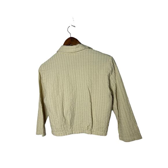 CMG Color Me Cotton sz XS texture‎ button front 3/4 sleeve tie front shirt - Picture 3 of 3